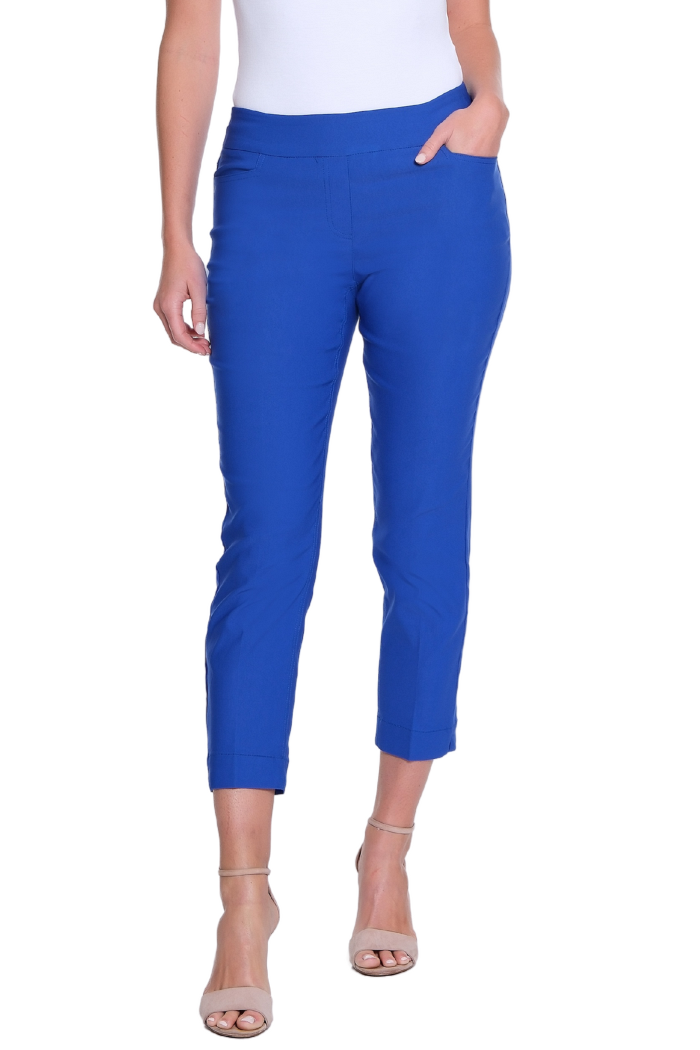 Pull-On Crop Pant With Real Front & Back Pockets - Bright Royal