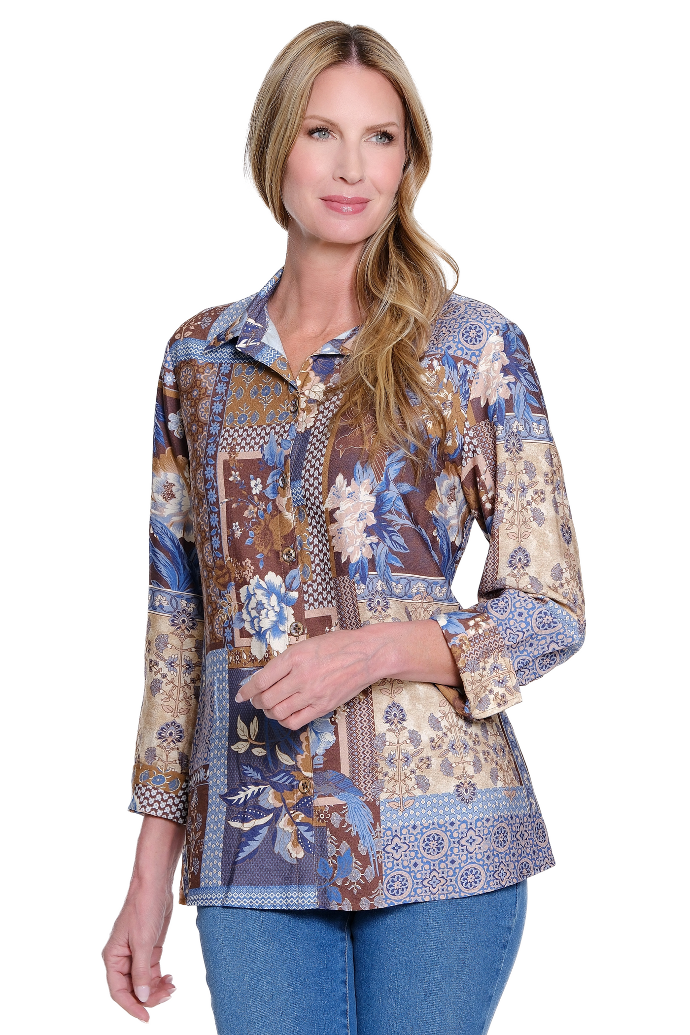 Mixed Print Woven Shirt - Multi