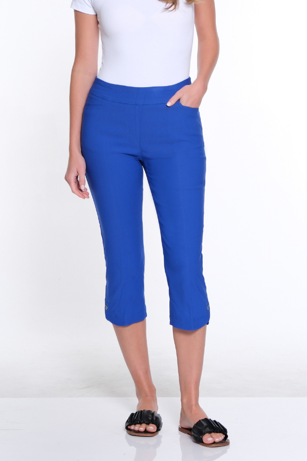 Solid Fine Line Capri- Royal