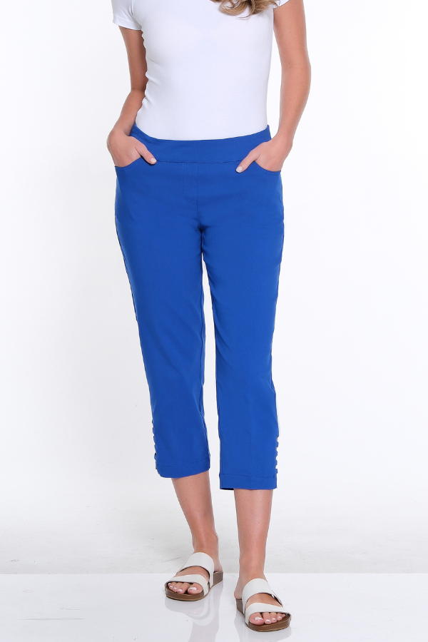 Solid Crop Pant- Royal