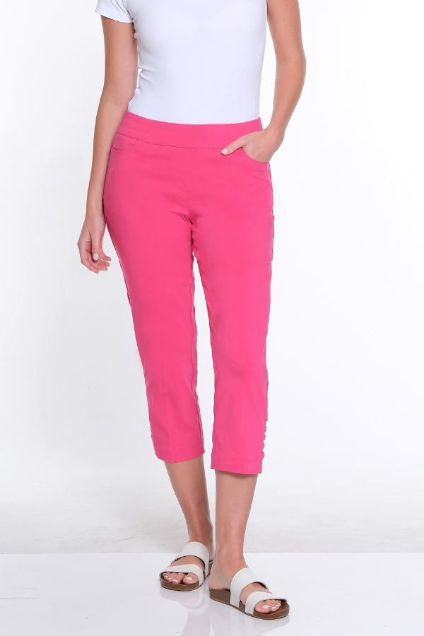 Solid Crop Pant- Bright Pink