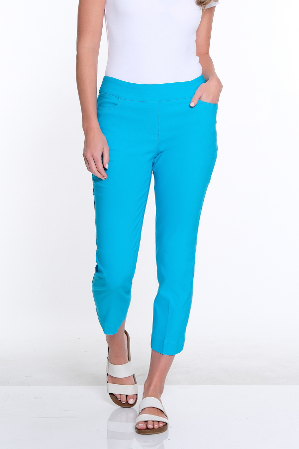 Pull-On Crop Pant With Real Front & Back Pockets - Ocean