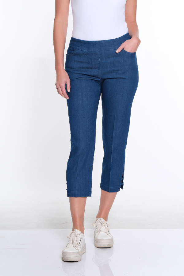 3-Strap Hem Pant- Light Indigo