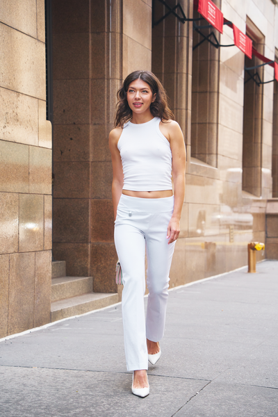 Ease-Y-Fit Relaxed Leg Pant - White