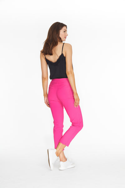 Pull-On Crop Pant With Real Front & Back Pockets - Fuchsia