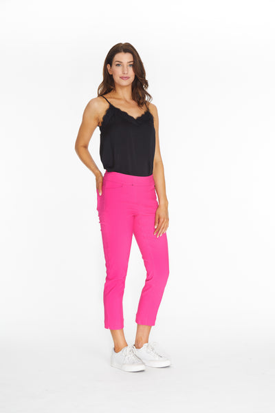 Pull-On Crop Pant With Real Front & Back Pockets - Fuchsia