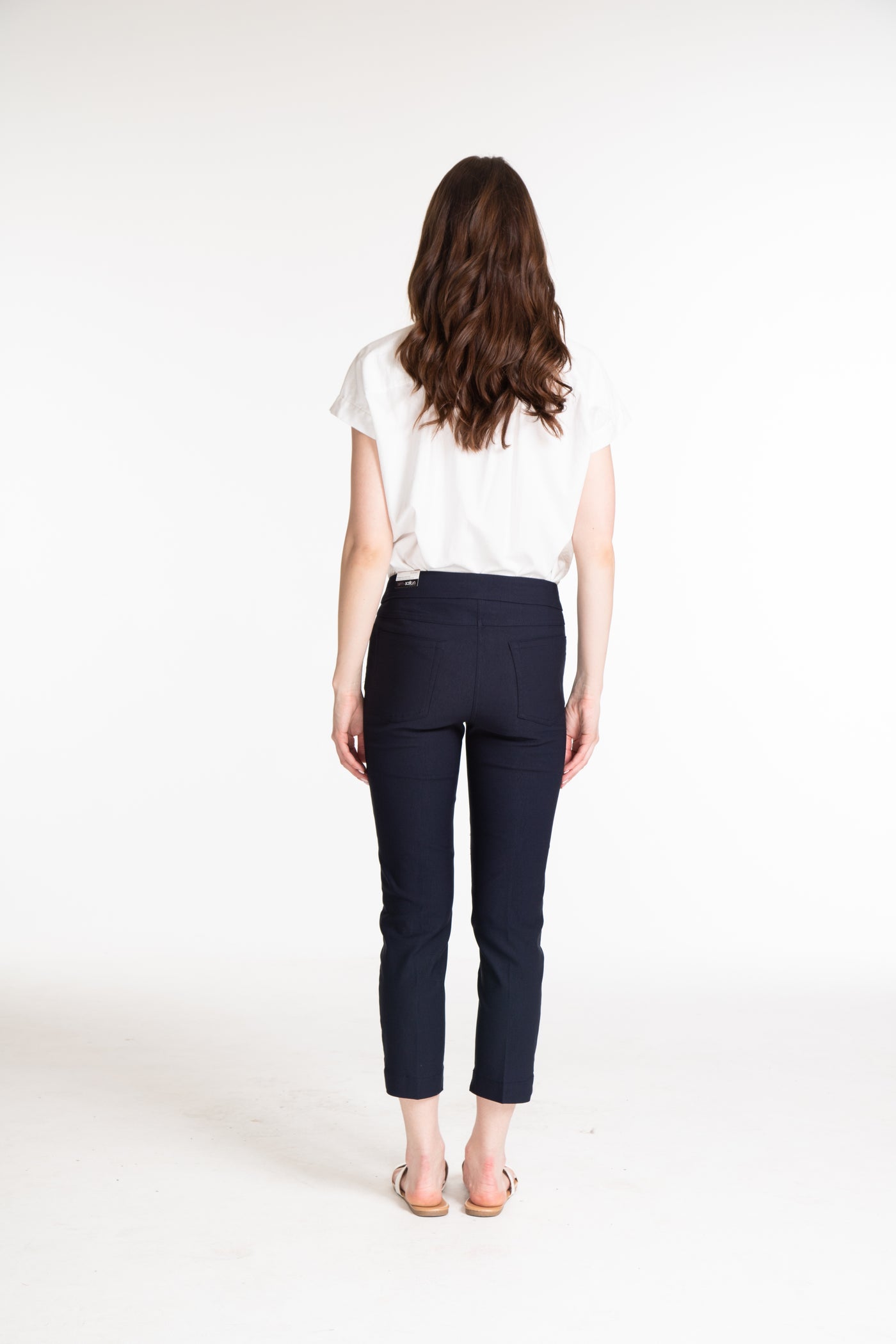 Pull-On Crop Pant With Real Front & Back Pockets - Midnight