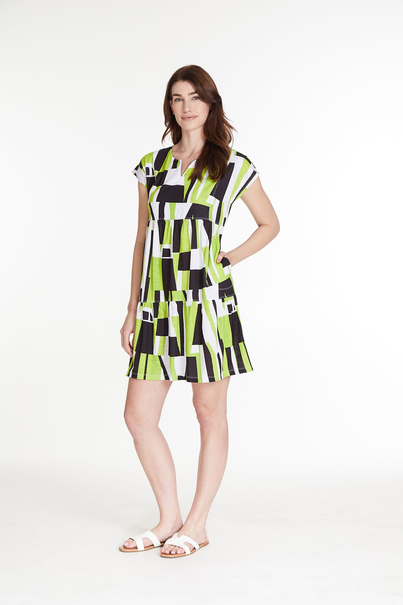 Tiered Dress - Abstract Multi