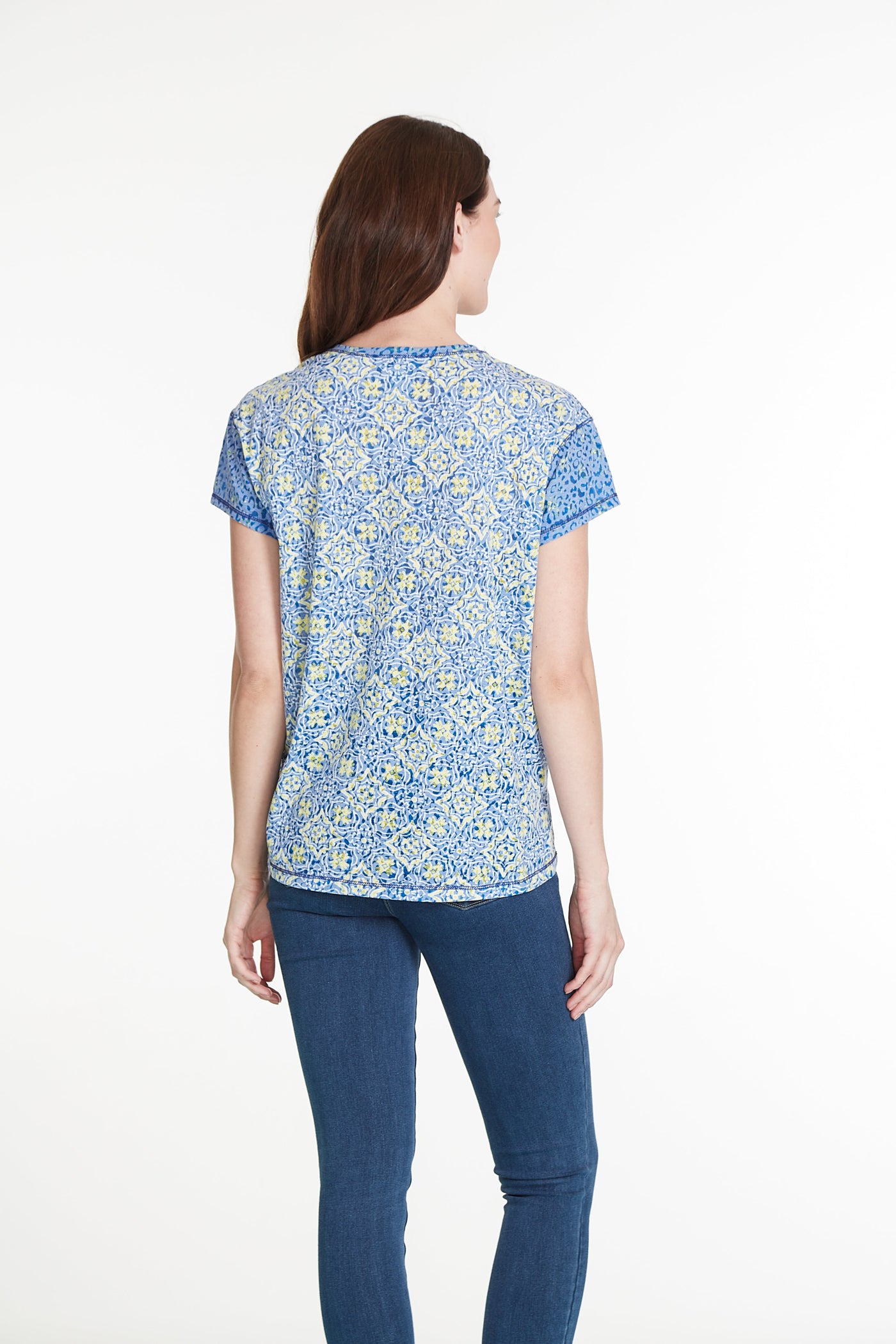 Cap Sleeve Lemon Print Top - Women's - Multi