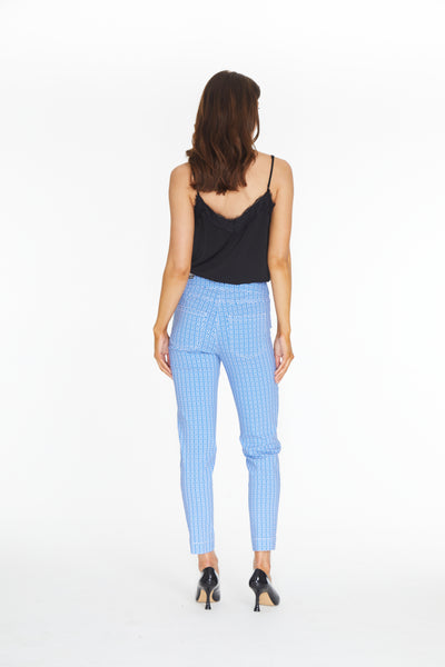 Pull-On Ankle Pant - Blue Print