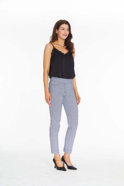 Pull-On Ankle Pant - Black/White Print