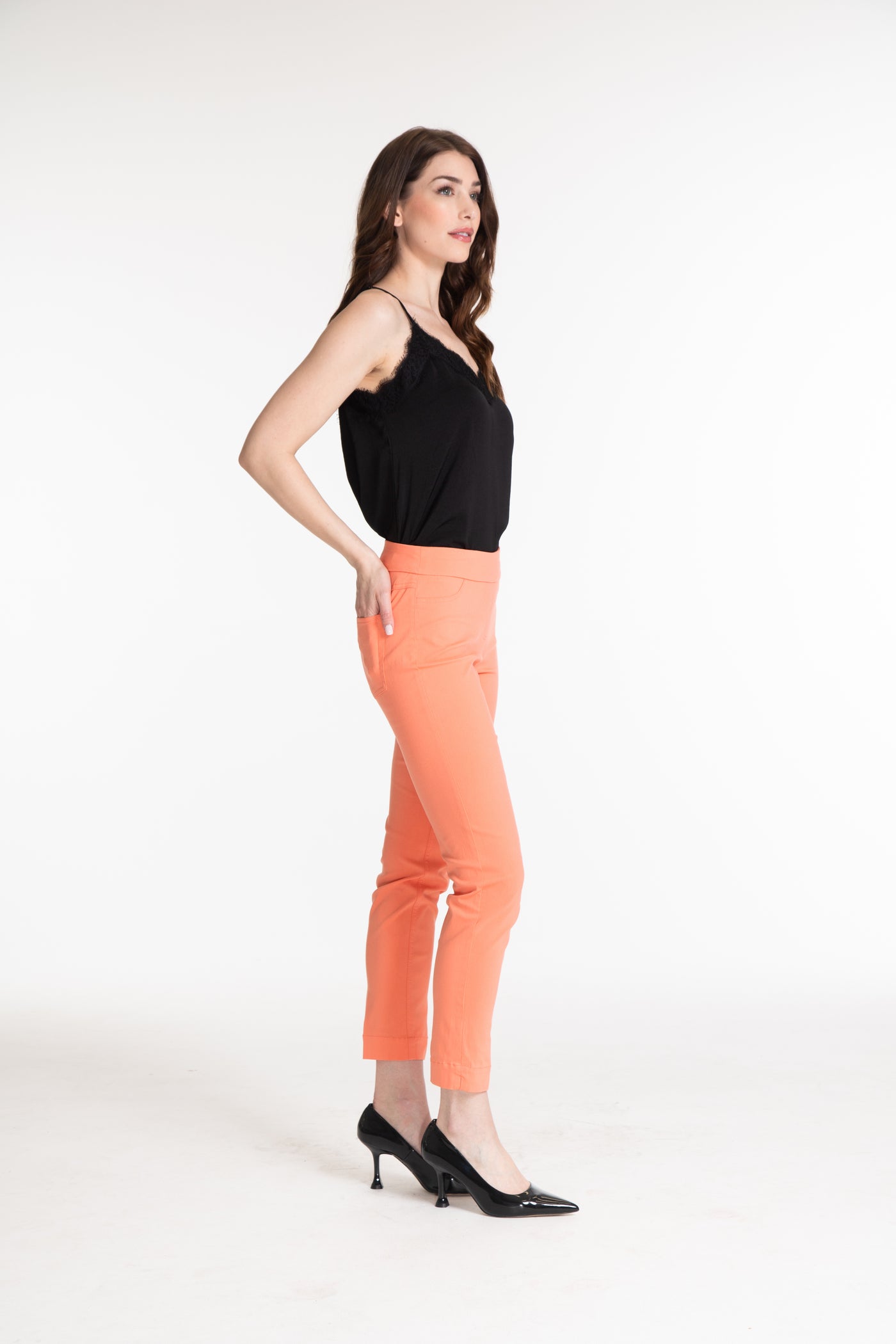 PULL-ON ANKLE PANT - Coral