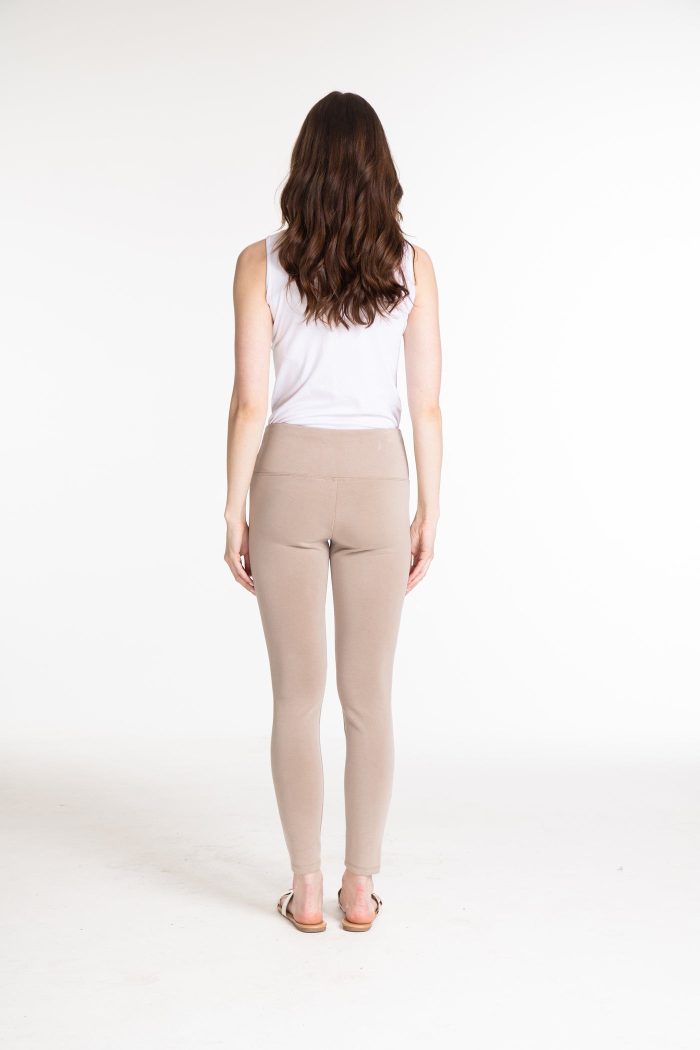 WIDE BAND PULL-ON ANKLE LEGGING - Stone
