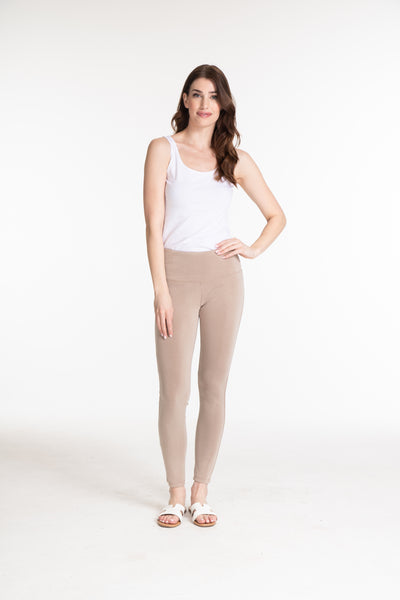 WIDE BAND PULL-ON ANKLE LEGGING - Stone