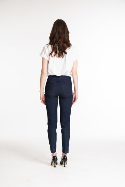 PULL-ON ANKLE PANT WITH REAL FRONT AND BACK POCKETS - Denim