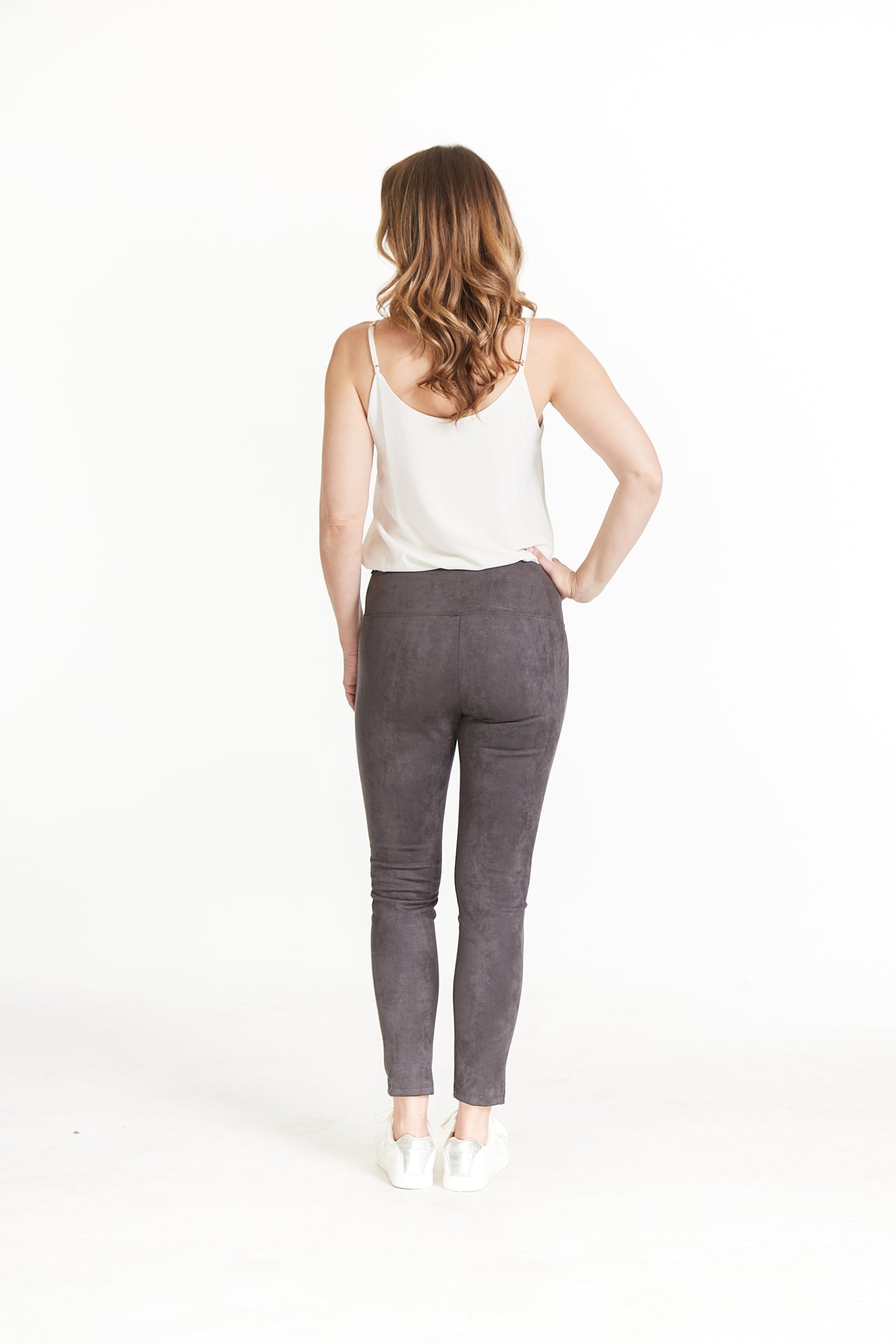 WIDE BAND PULL-ON ANKLE LEGGING - Dark Charcoal