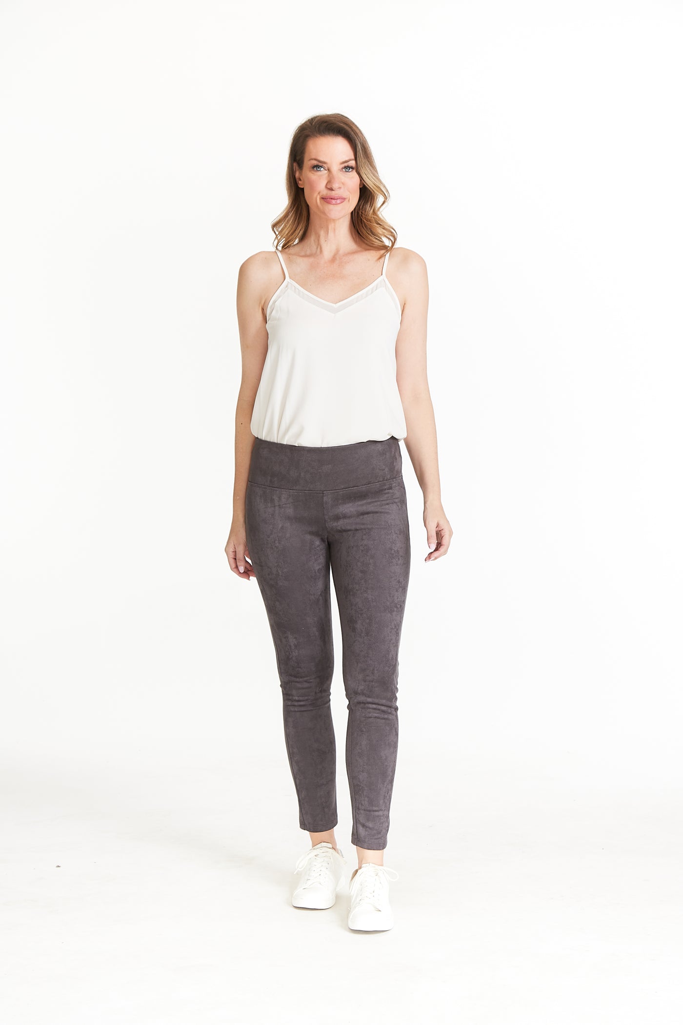 WIDE BAND PULL-ON ANKLE LEGGING - Dark Charcoal