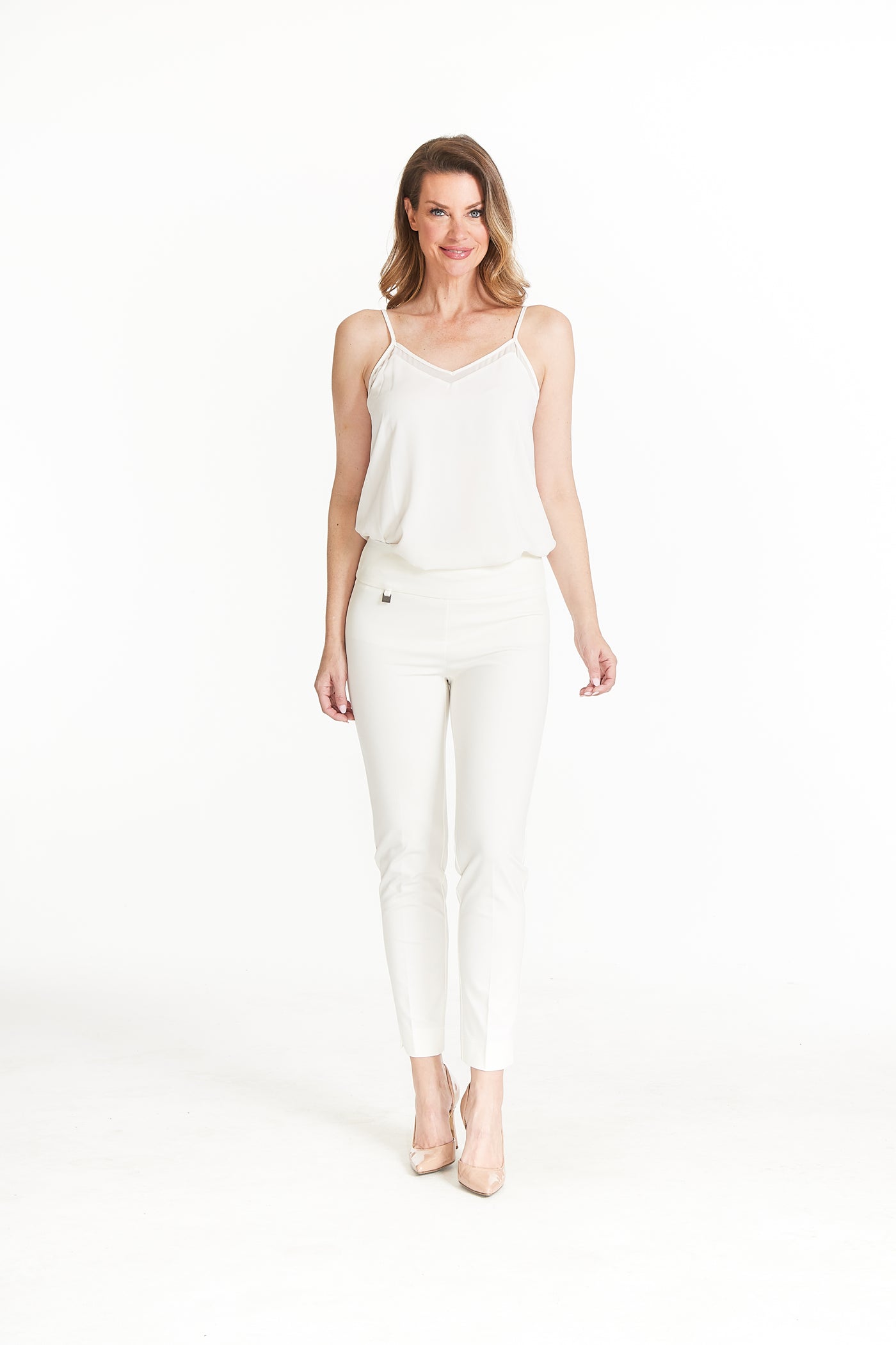 Pull-On Solid Ease-Y-Fit Knit Ankle Leg Pant - Winter White