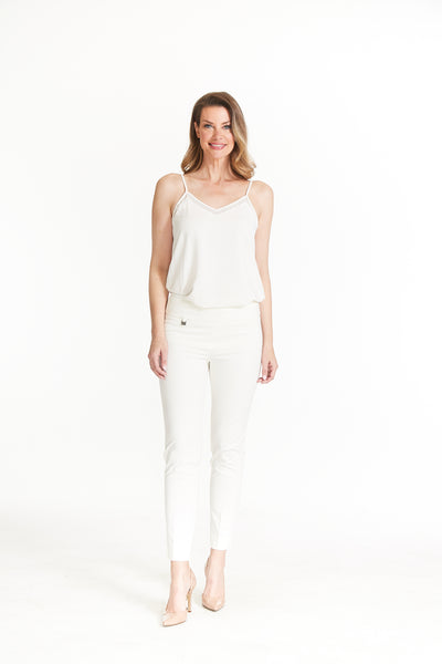 Pull-On Solid Ease-Y-Fit Knit Ankle Leg Pant - Winter White