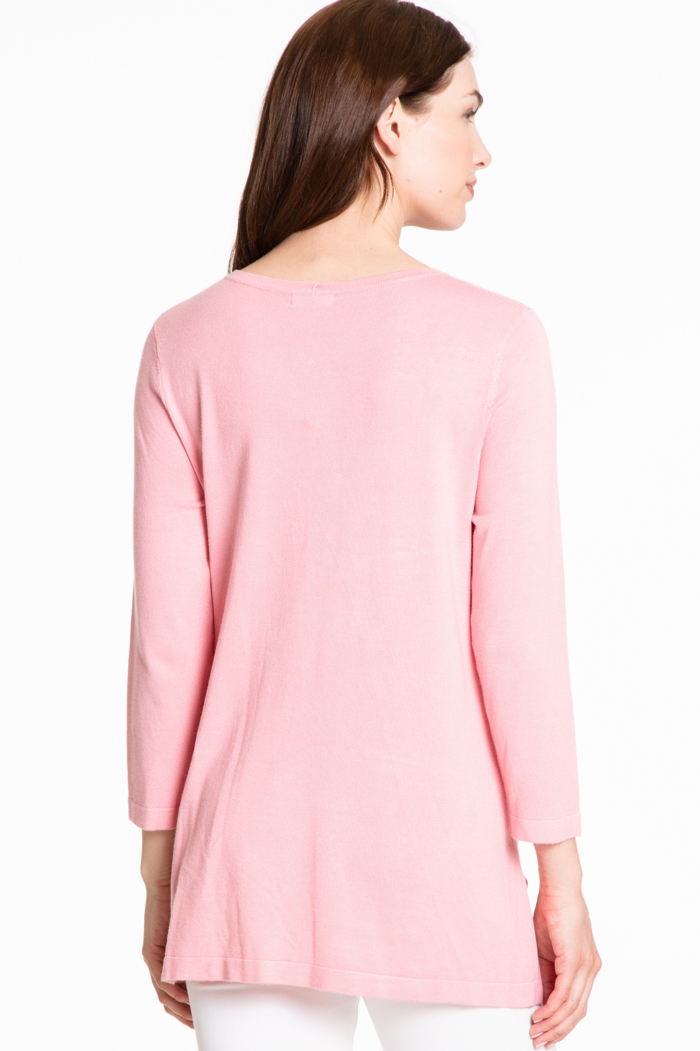 Bateau Neck Sweater Knit Tunic - Begonia