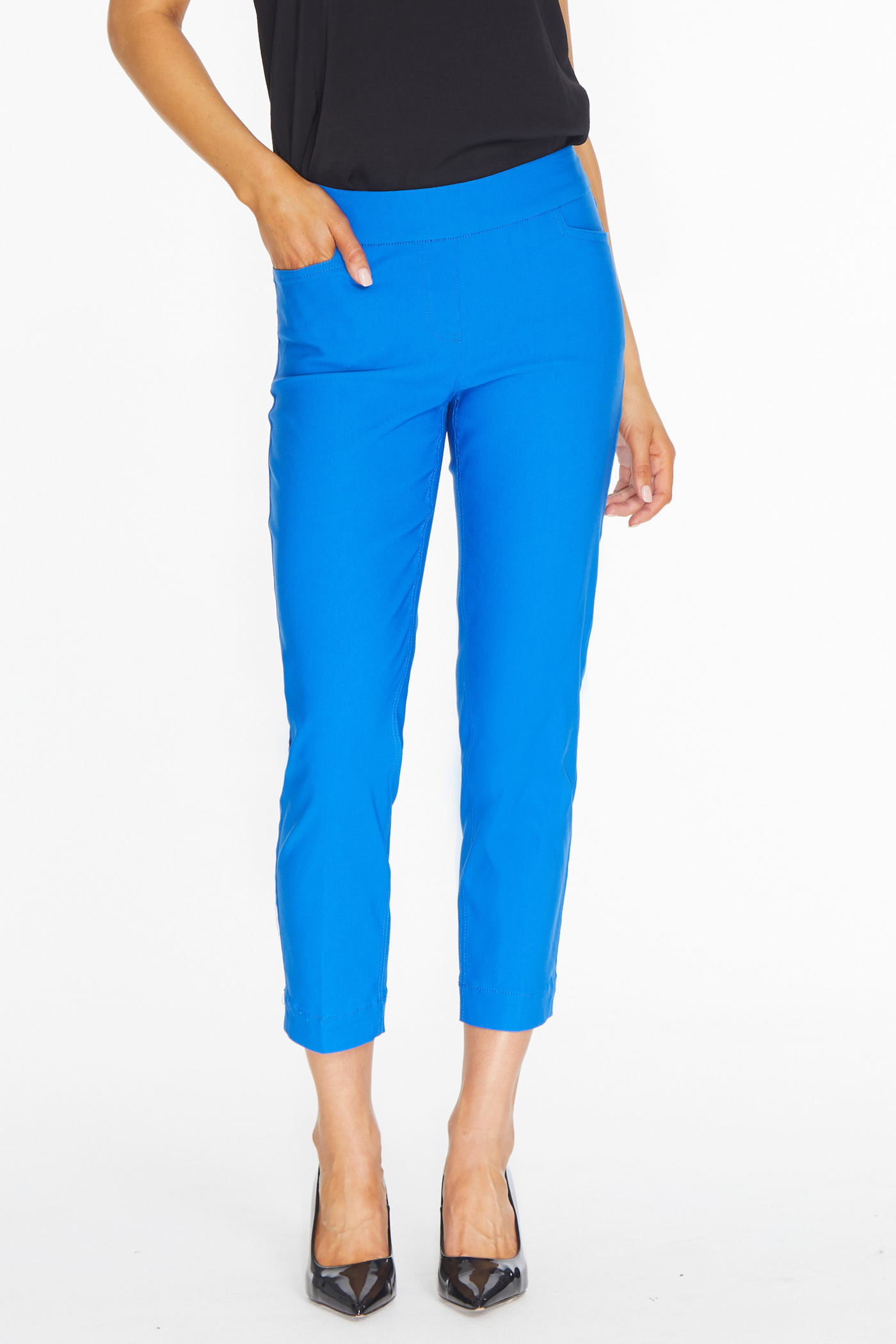 Pull-On Crop Pant With Real Front & Back Pockets - Lagoon